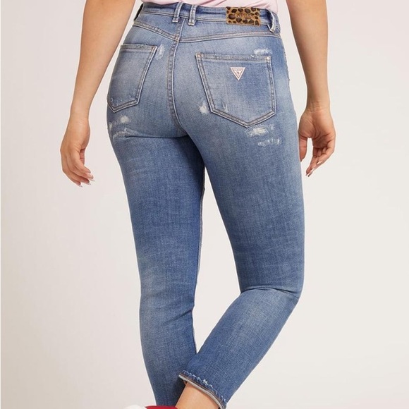 New GUESS Skinny fit denim pant abrasions - Picture 5 of 12